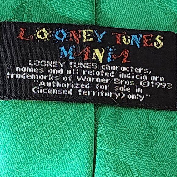 Looney Tunes Mania Red and Green Fireplace Holiday Character Vintage Poly Tie - Picture 14 of 16
